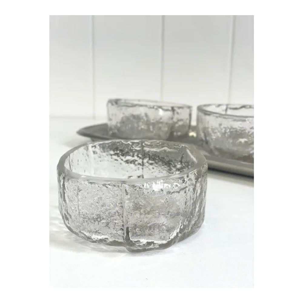 The Panache 3 Mottled Glass Bowls With Tray
