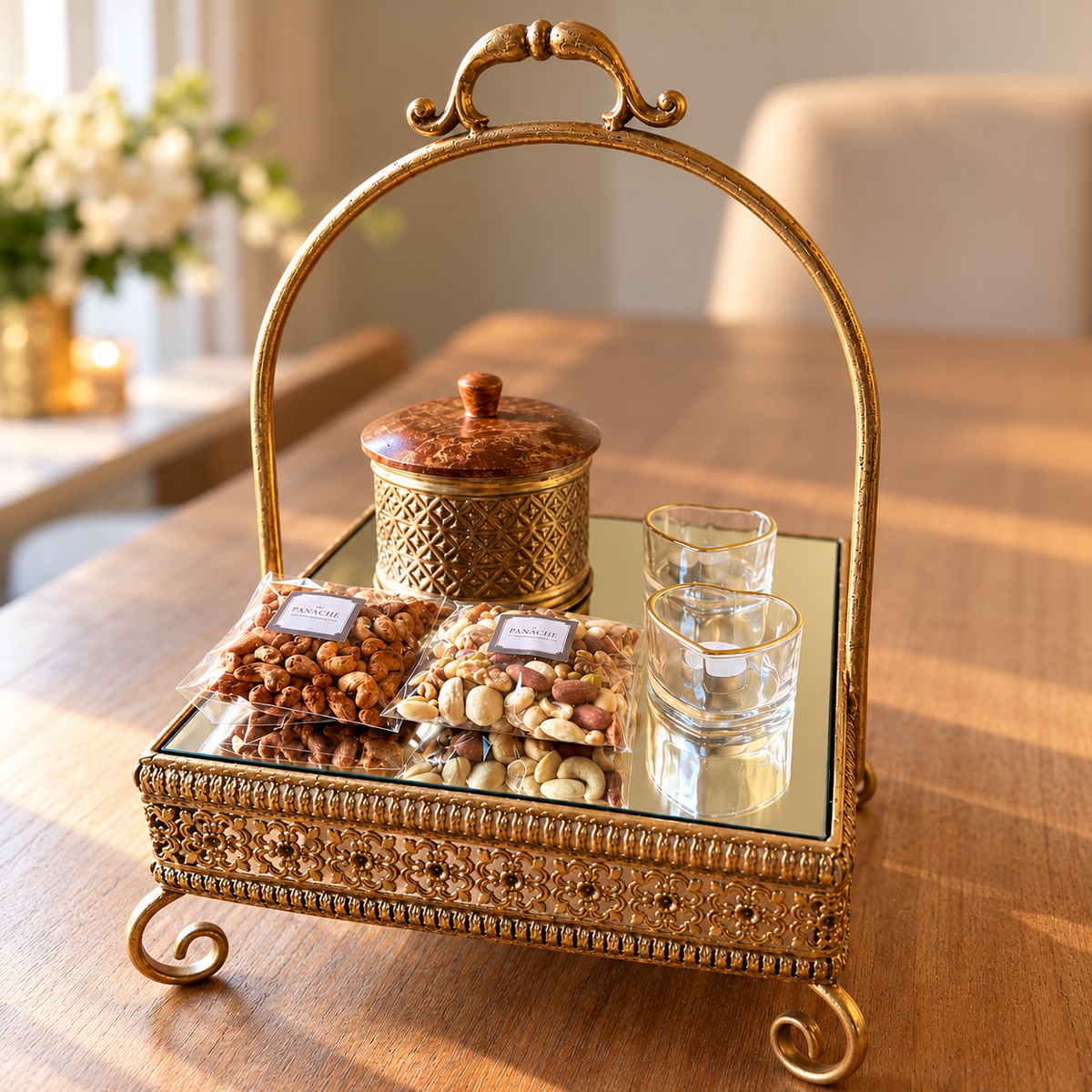 Glass Mirror Hamper
