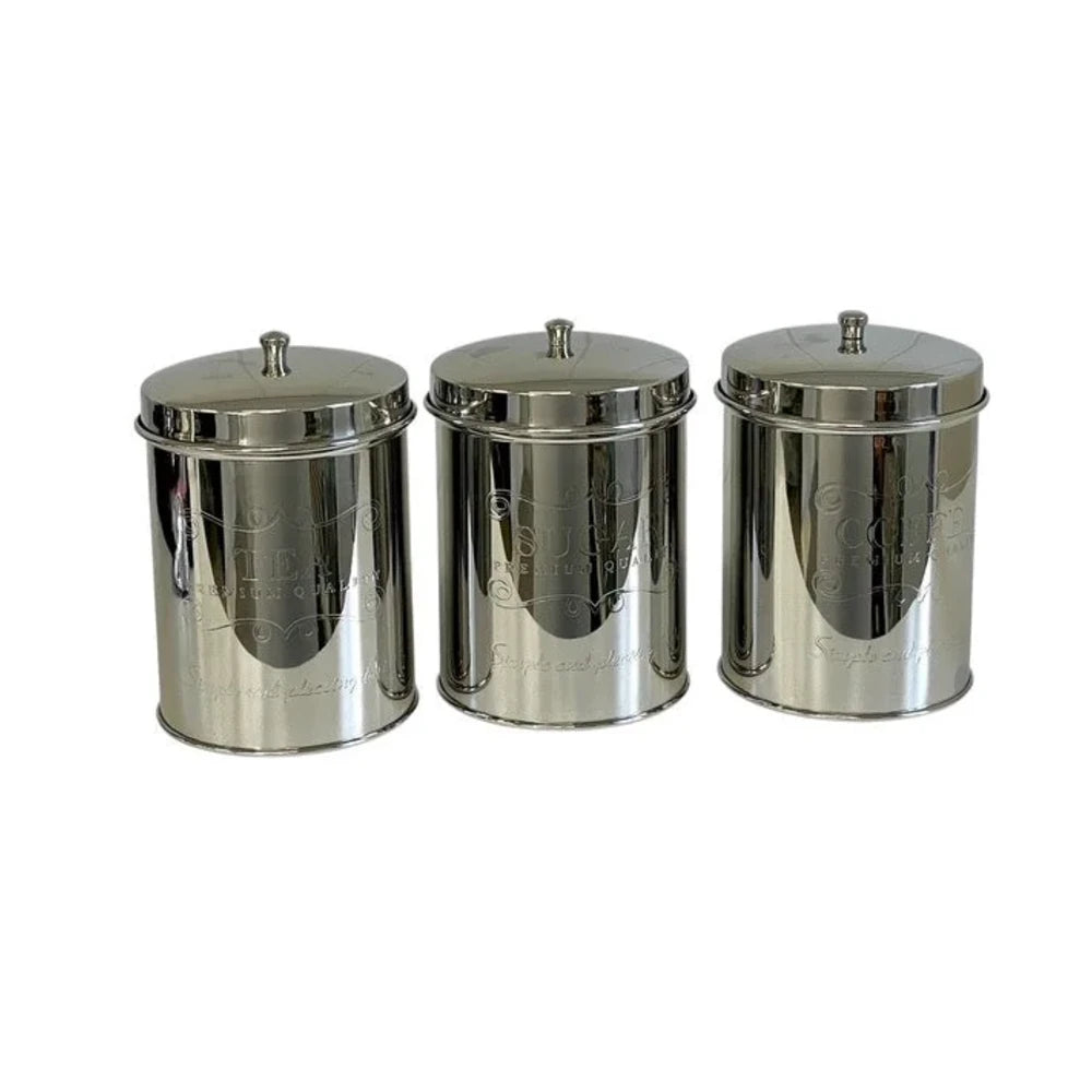 Round Canister Nickel "Tea"