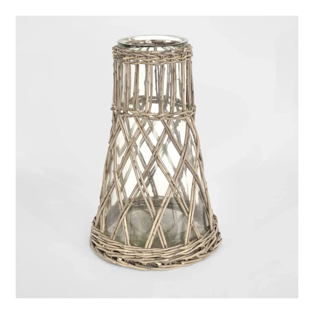 Bramble Weave Vase Grey Wash