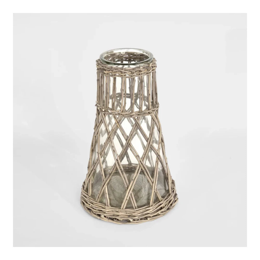 Bramble Weave Vase Grey Wash