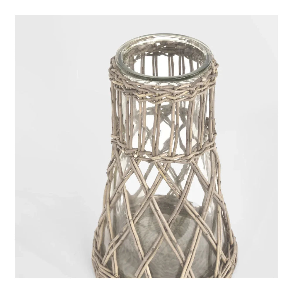 Bramble Weave Vase Grey Wash