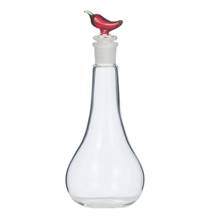 CHILLI GLASS OIL BOTTLE 8.5X20CM RED