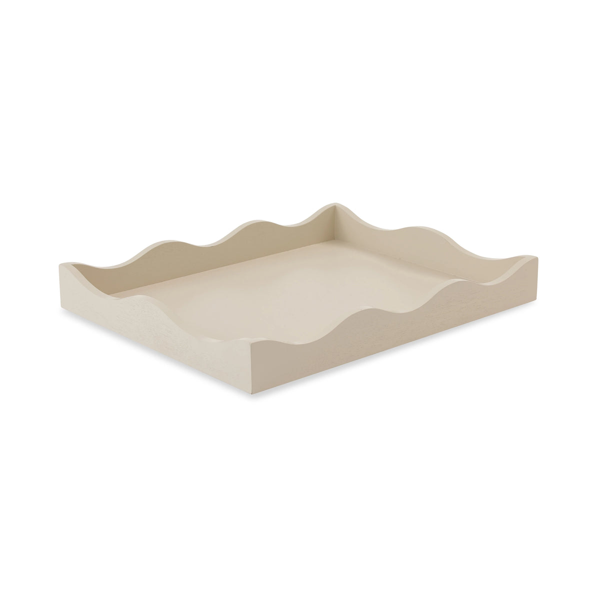 Cream Rectangle Wavy Tray