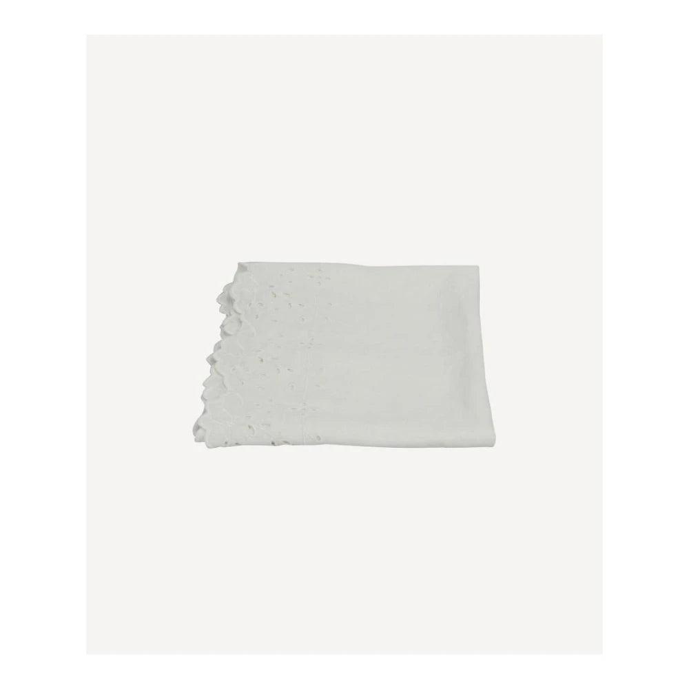 Embroidered Table Runner White
