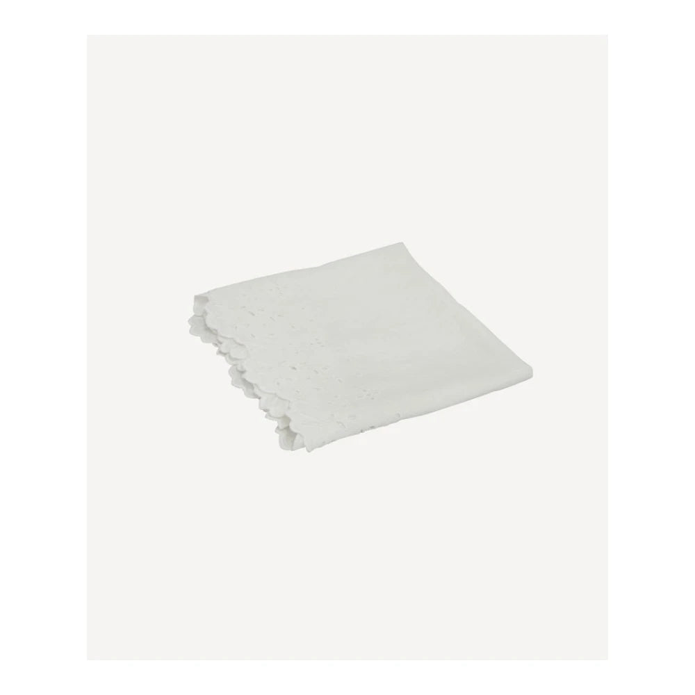 Embroidered Table Runner White