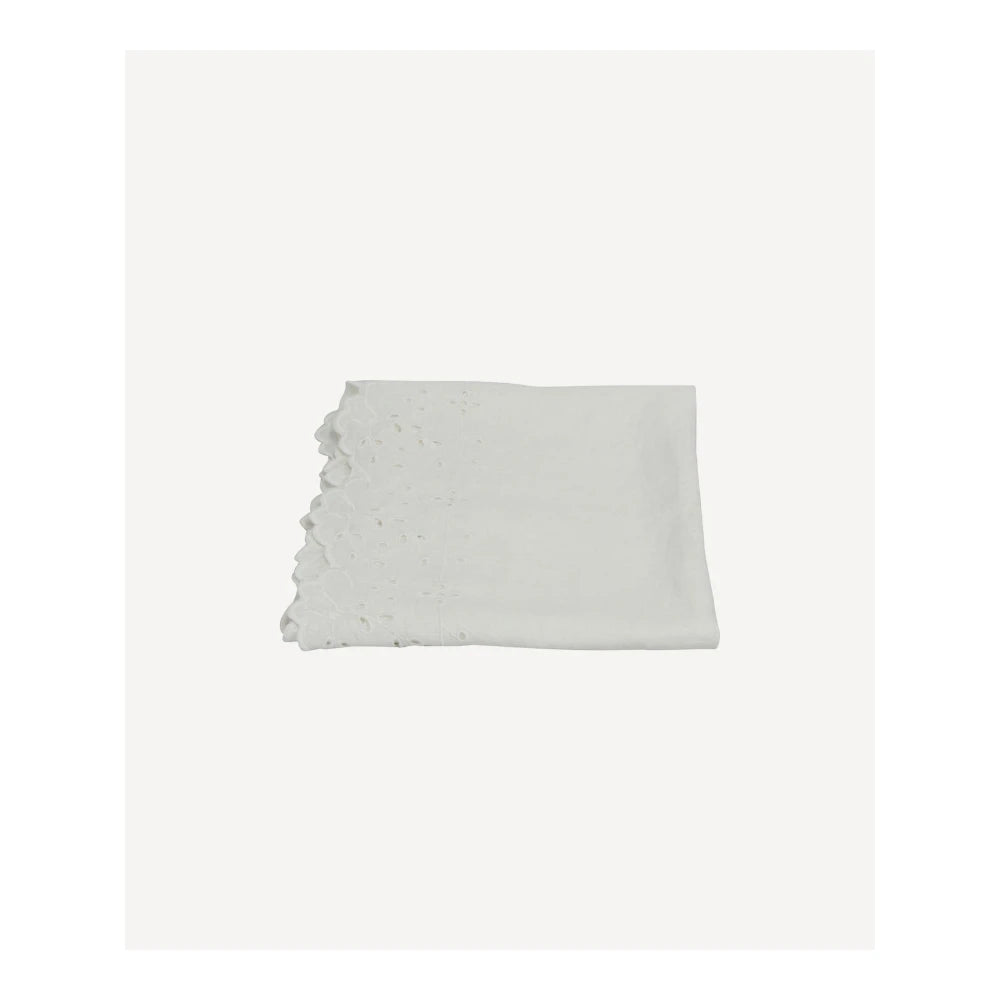 Embroidered Table Runner White