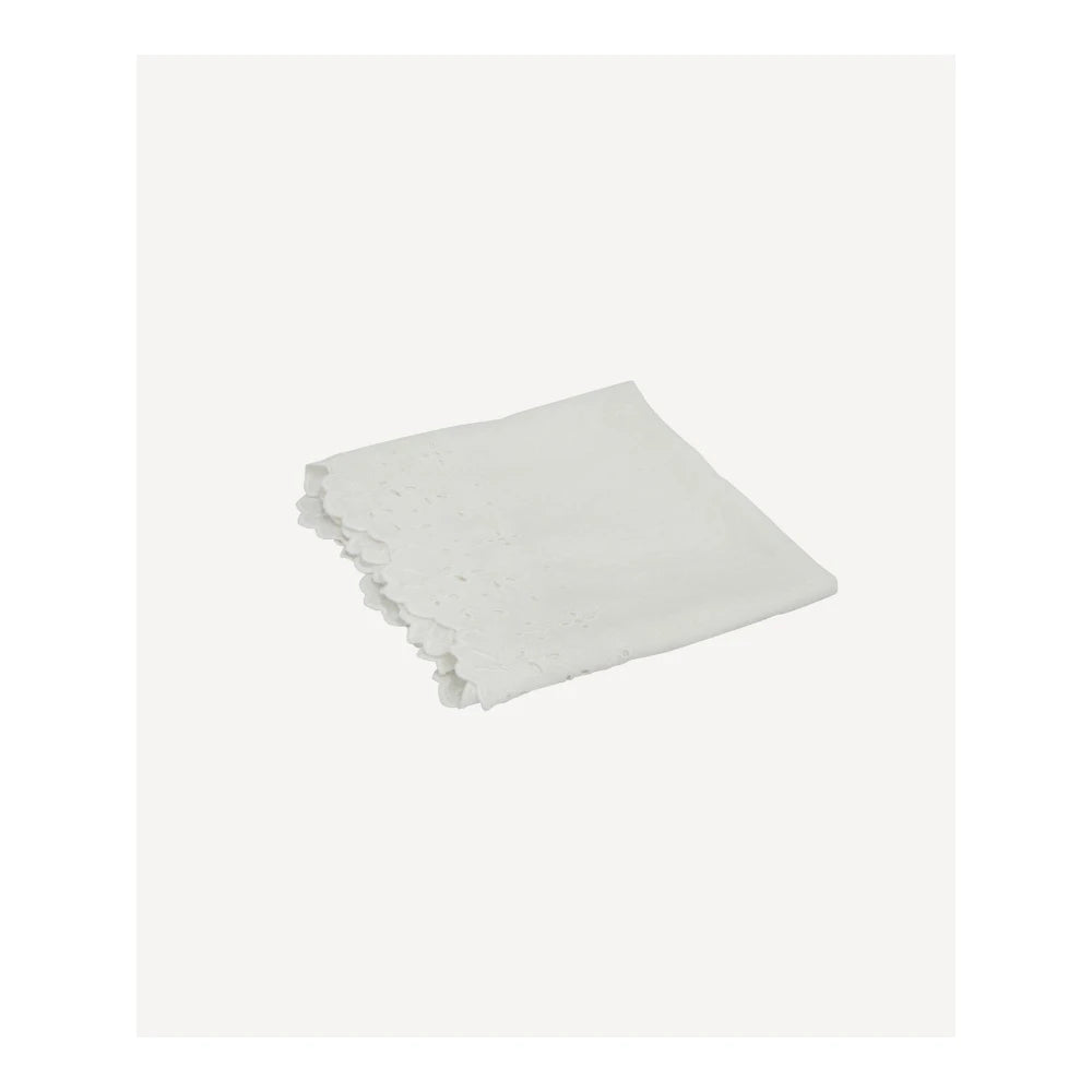 Embroidered Table Runner White