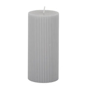RIBBED PILLAR CANDLE 7X15CM GREY