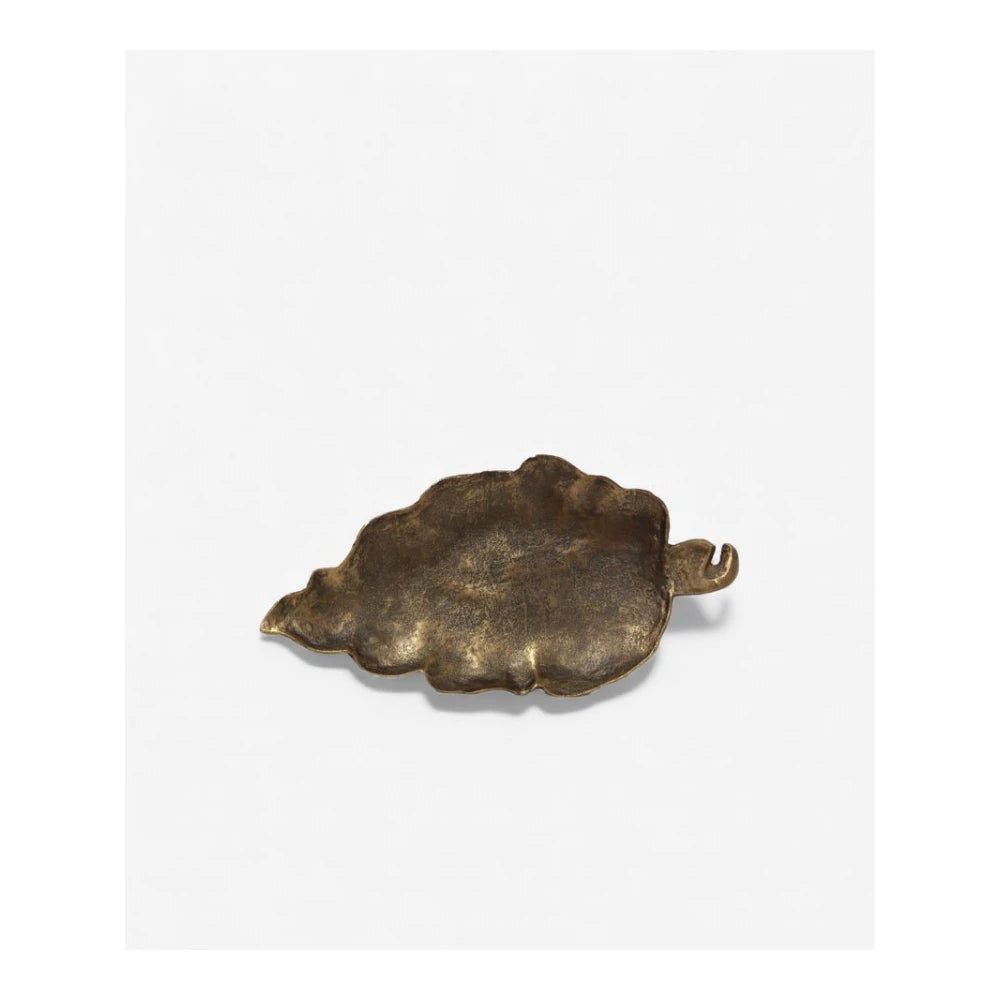 Leaf Plate Aged Gold