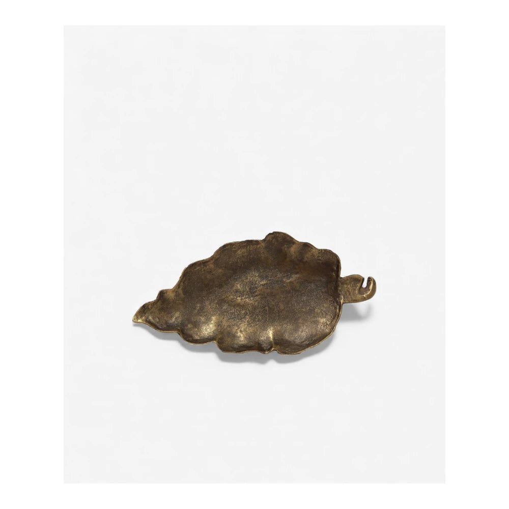 Leaf Plate Aged Gold
