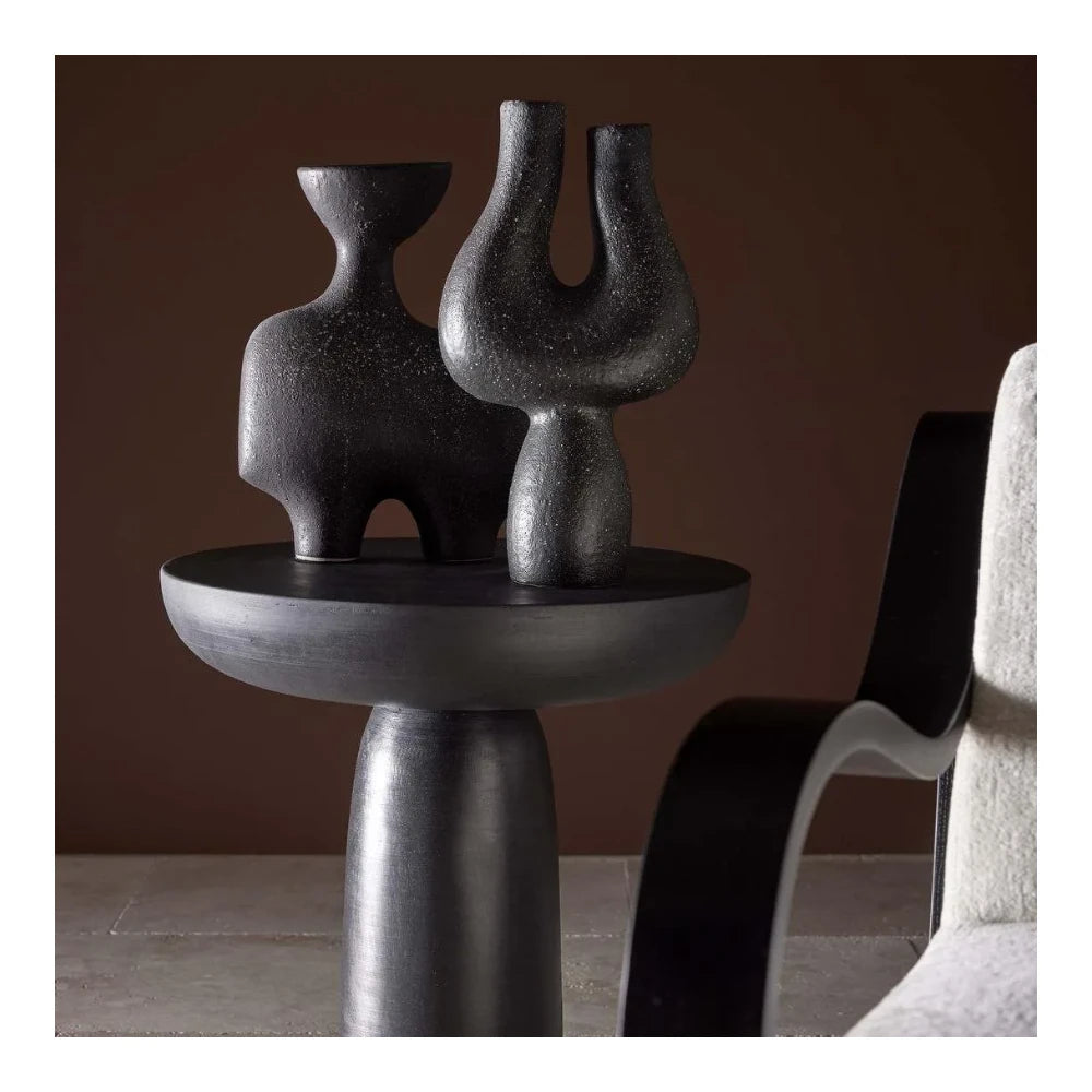 Moore Vase Low Charcoal
