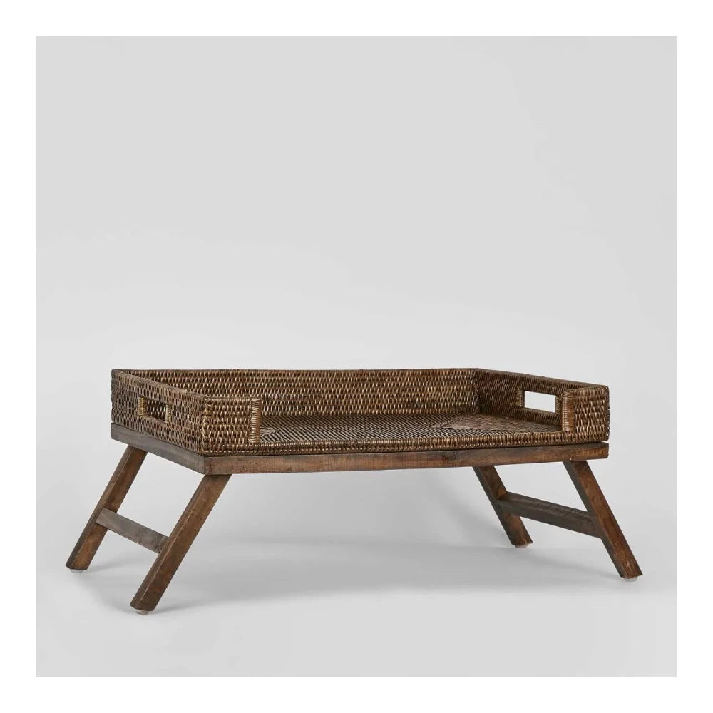 Rattan Breakfast Tray Antique Brown