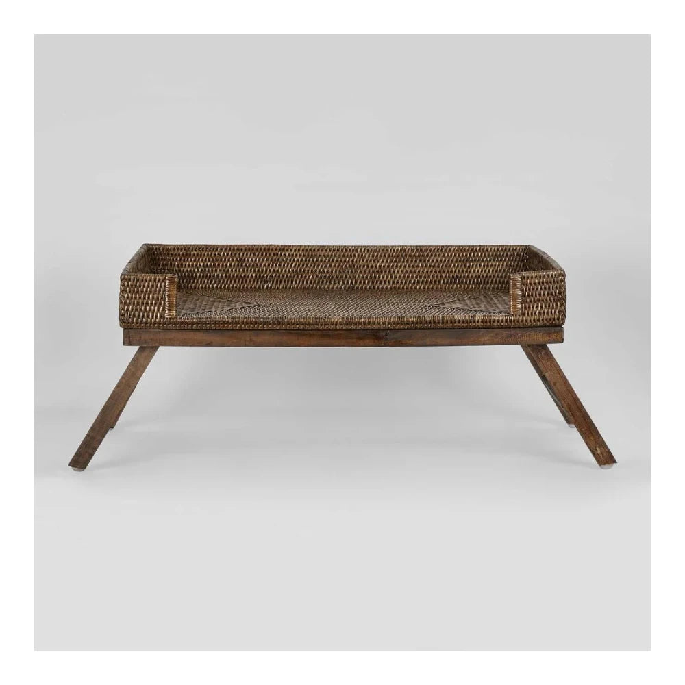 Rattan Breakfast Tray Antique Brown