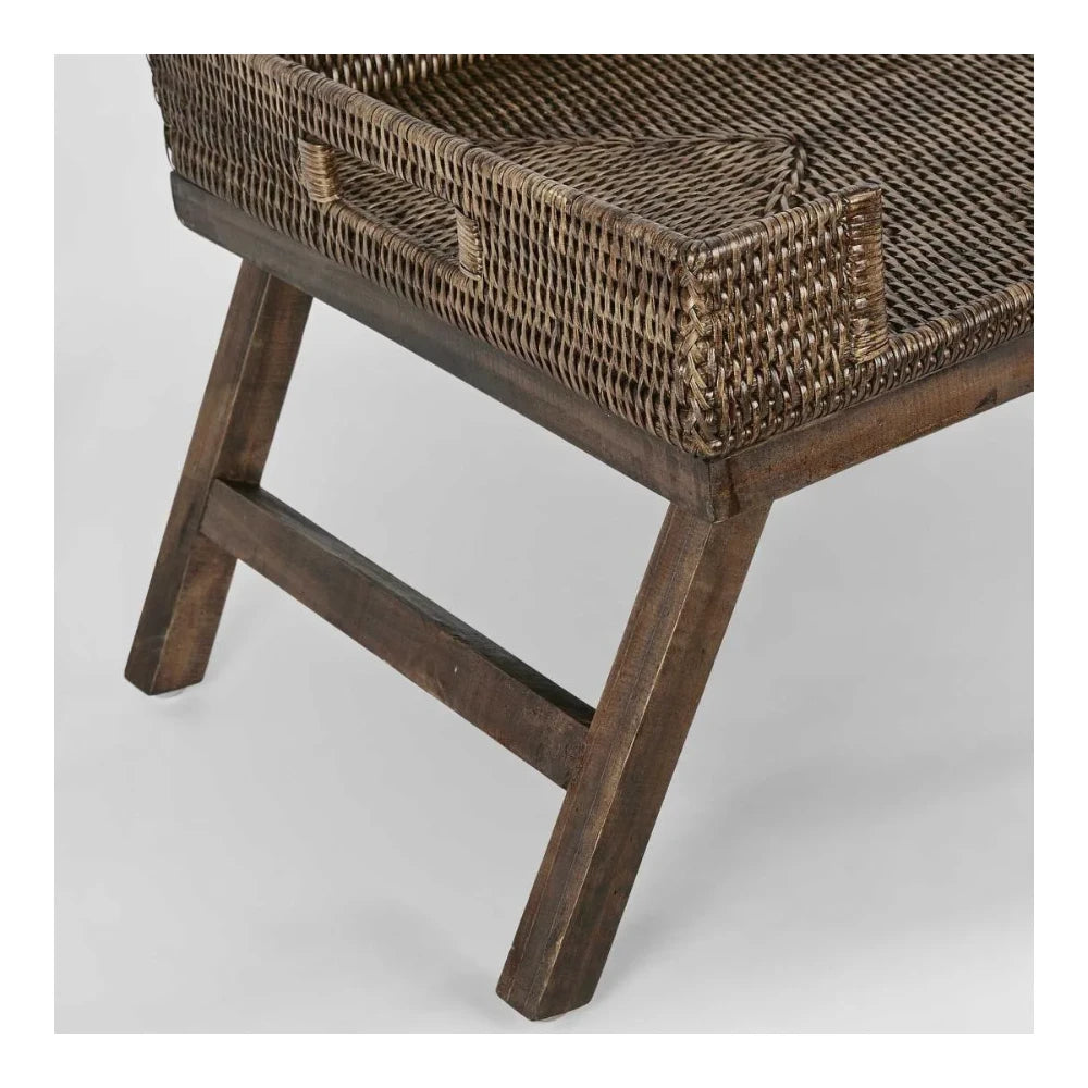 Rattan Breakfast Tray Antique Brown