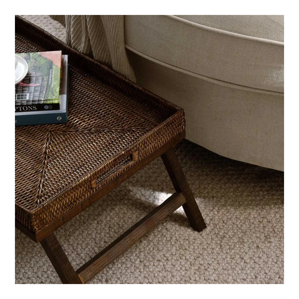 Rattan Breakfast Tray Antique Brown