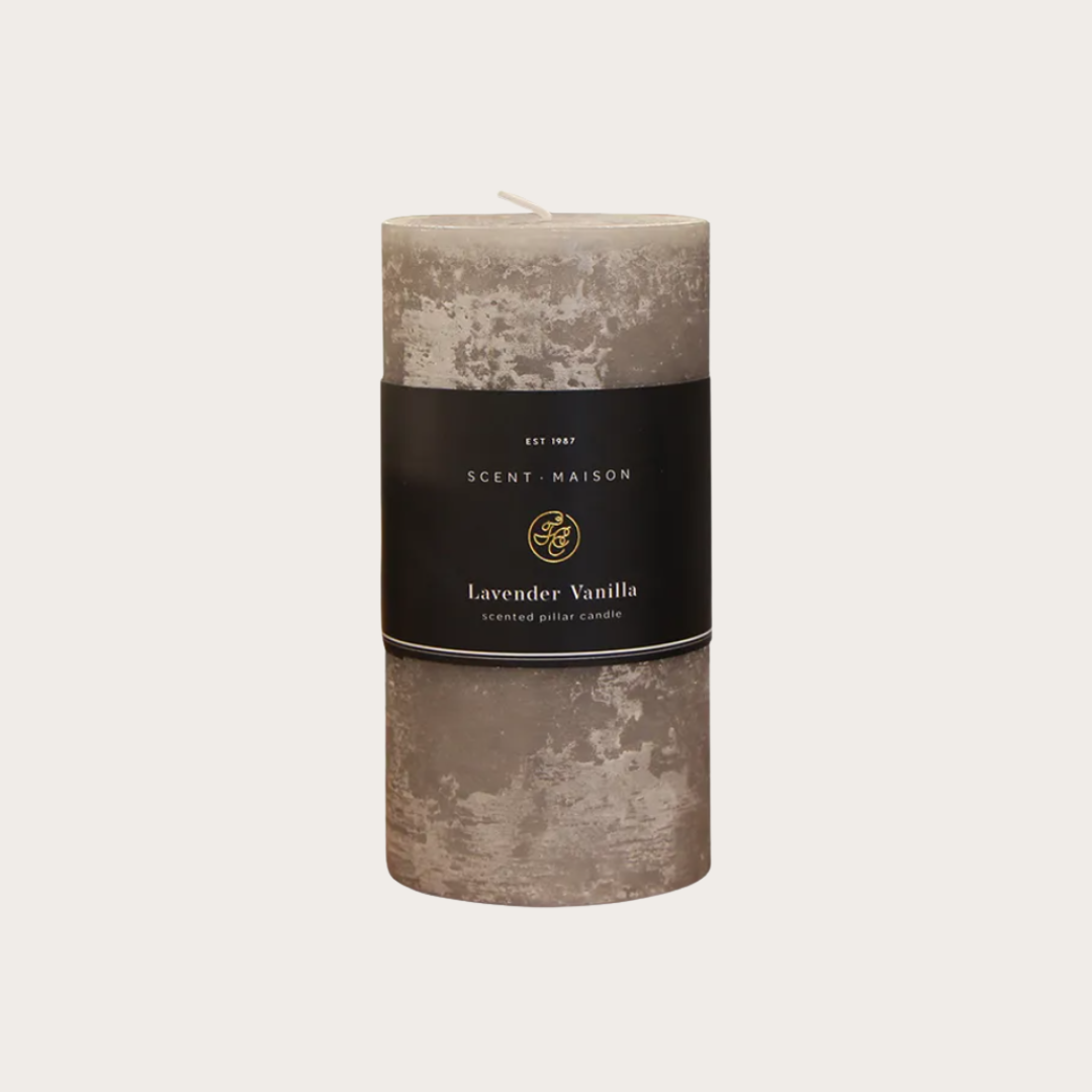 Maison Pillar Candle Lavender Vanilla 3x6"