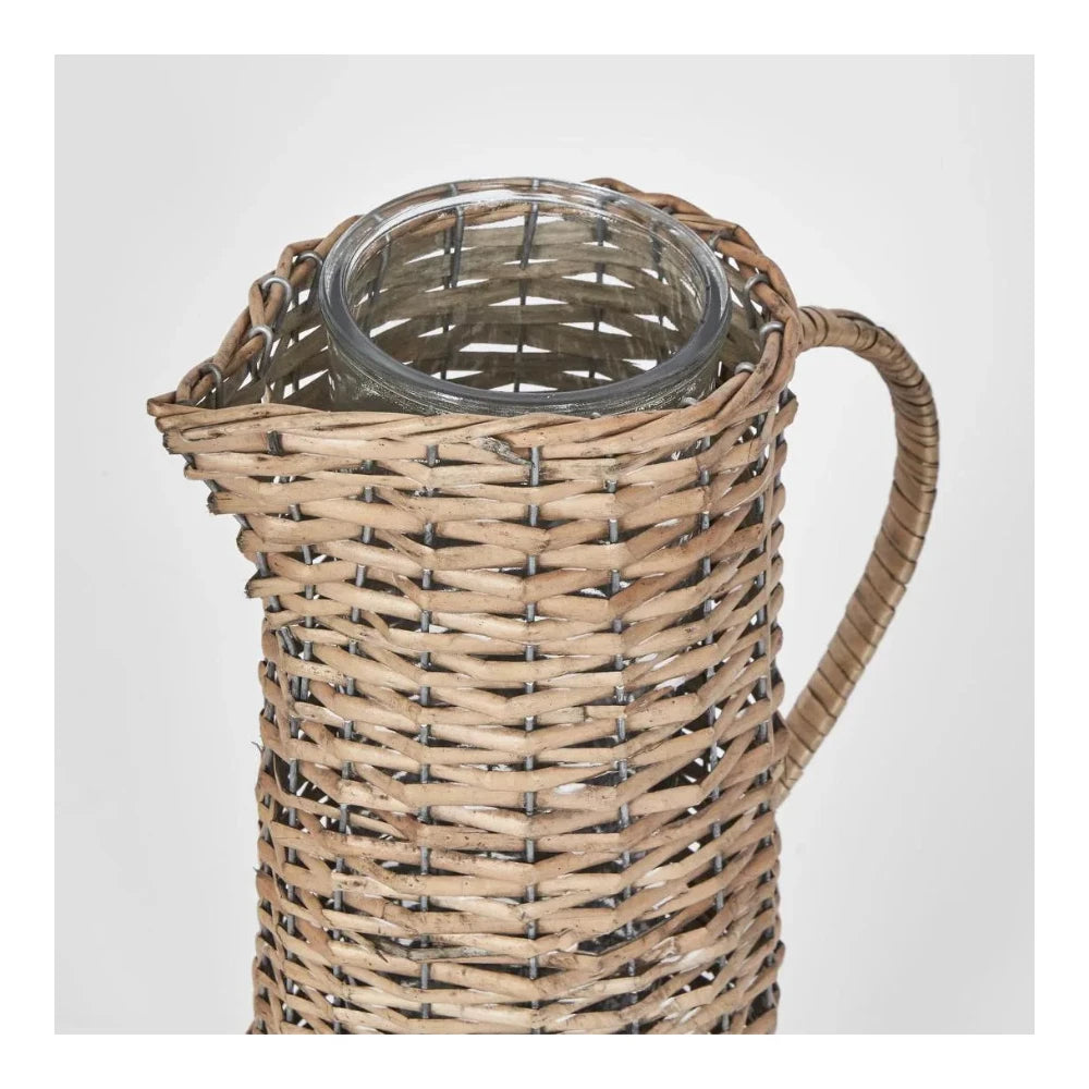 Rattan Jug With Glass Insert Large