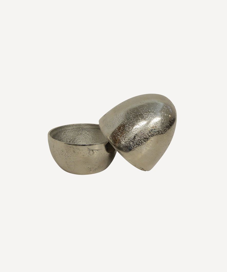 Silver Egg Trinket Box Small