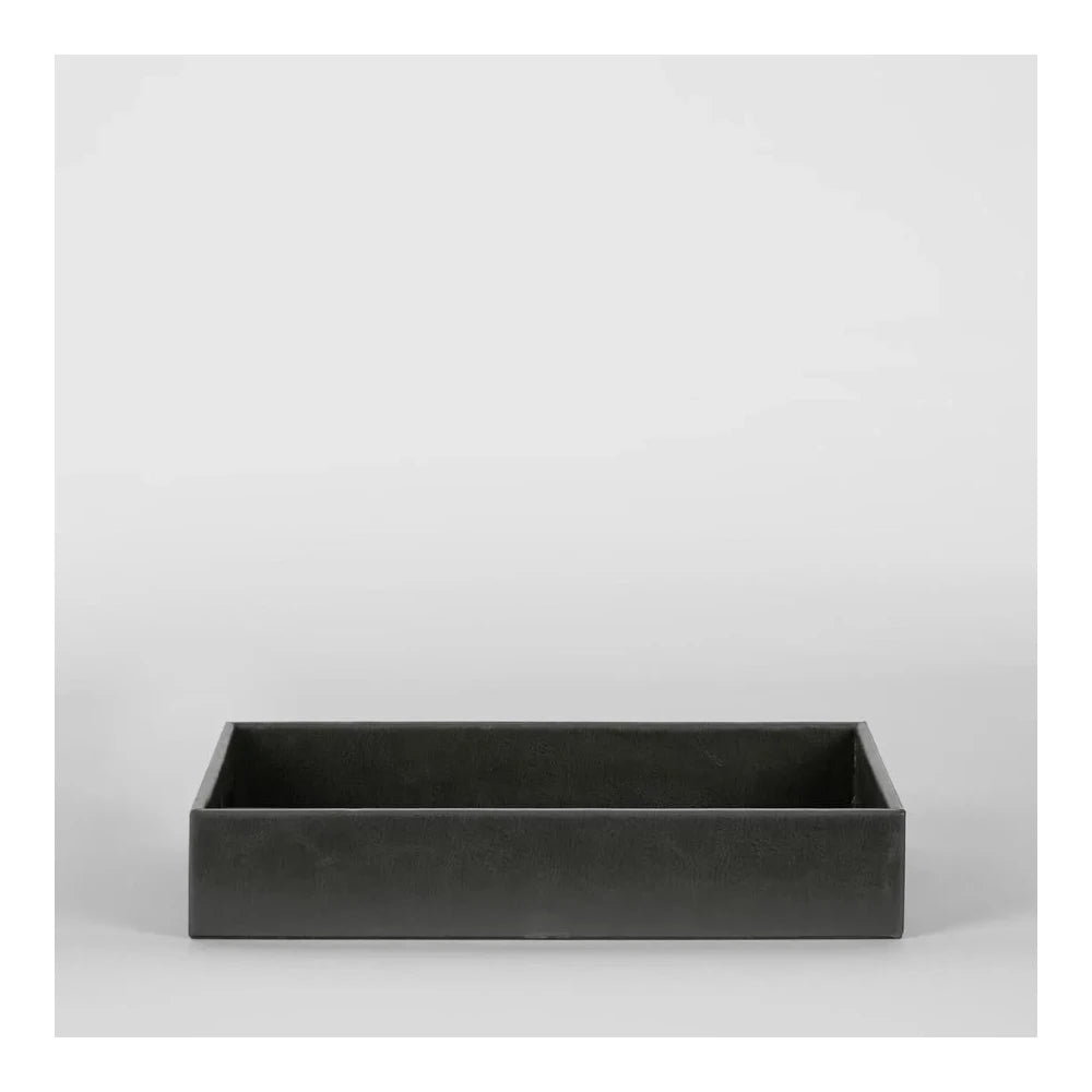 Leather finish tray