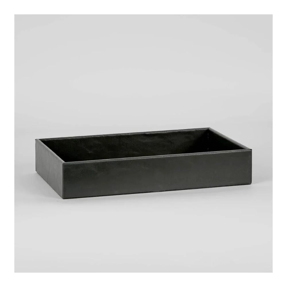 Leather finish tray
