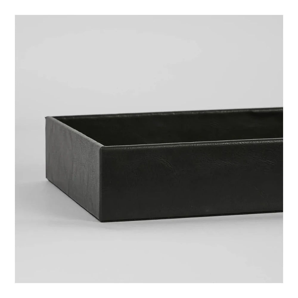 Leather finish tray