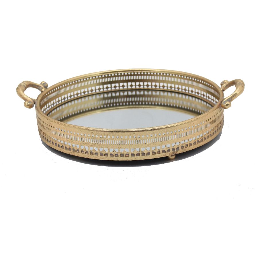 Gold Metal Mirrored Decorative Tray