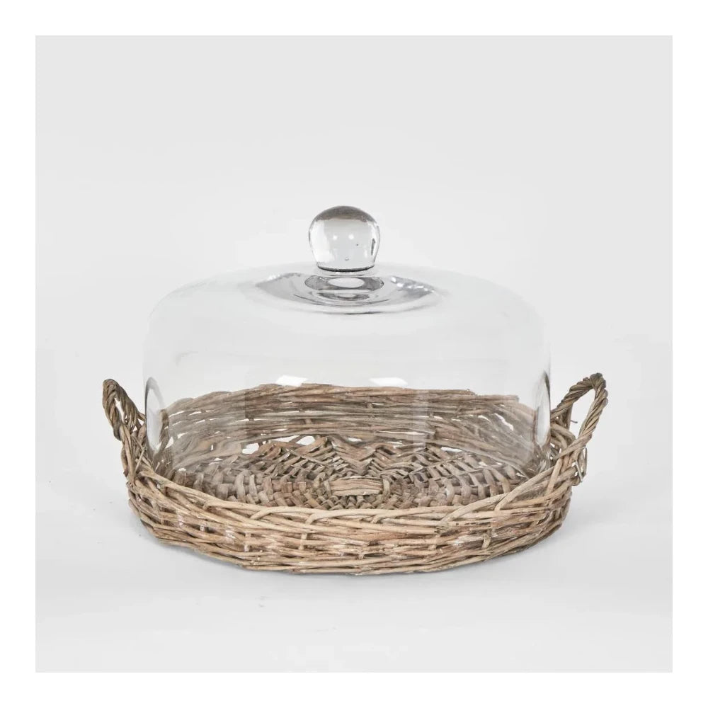 Willow Tray W Glass Cover