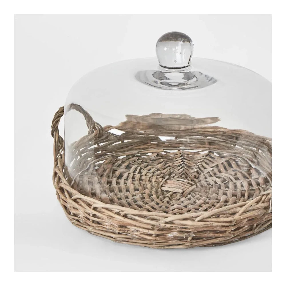 Willow Tray W Glass Cover
