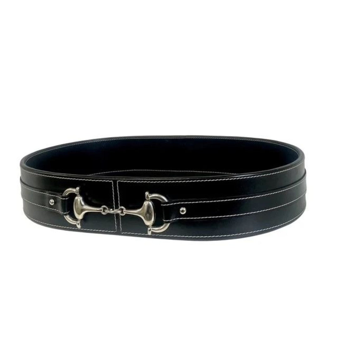 BLACK OVAL LEATHER TRAY